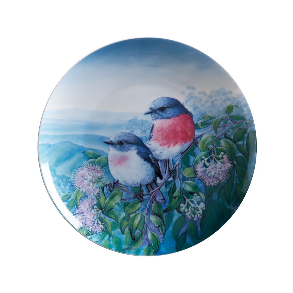 Maxwell Williams Birds of Australia KC 10yr Anniversary Plate 20cm Rose Robin Gift Boxed-3