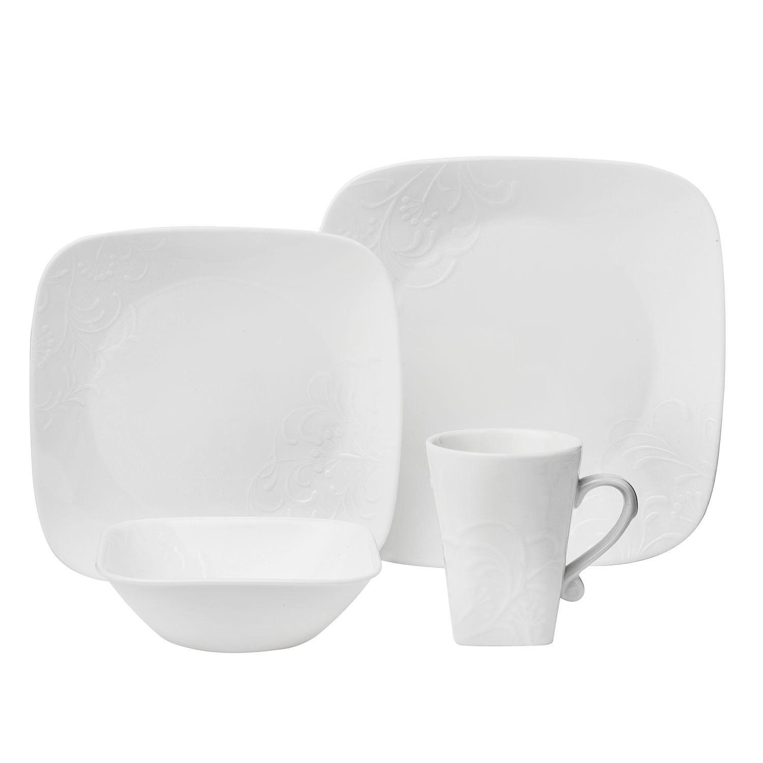 Corelle Boutique Square Cherish Embossed 16-pc Dinnerware Set-1