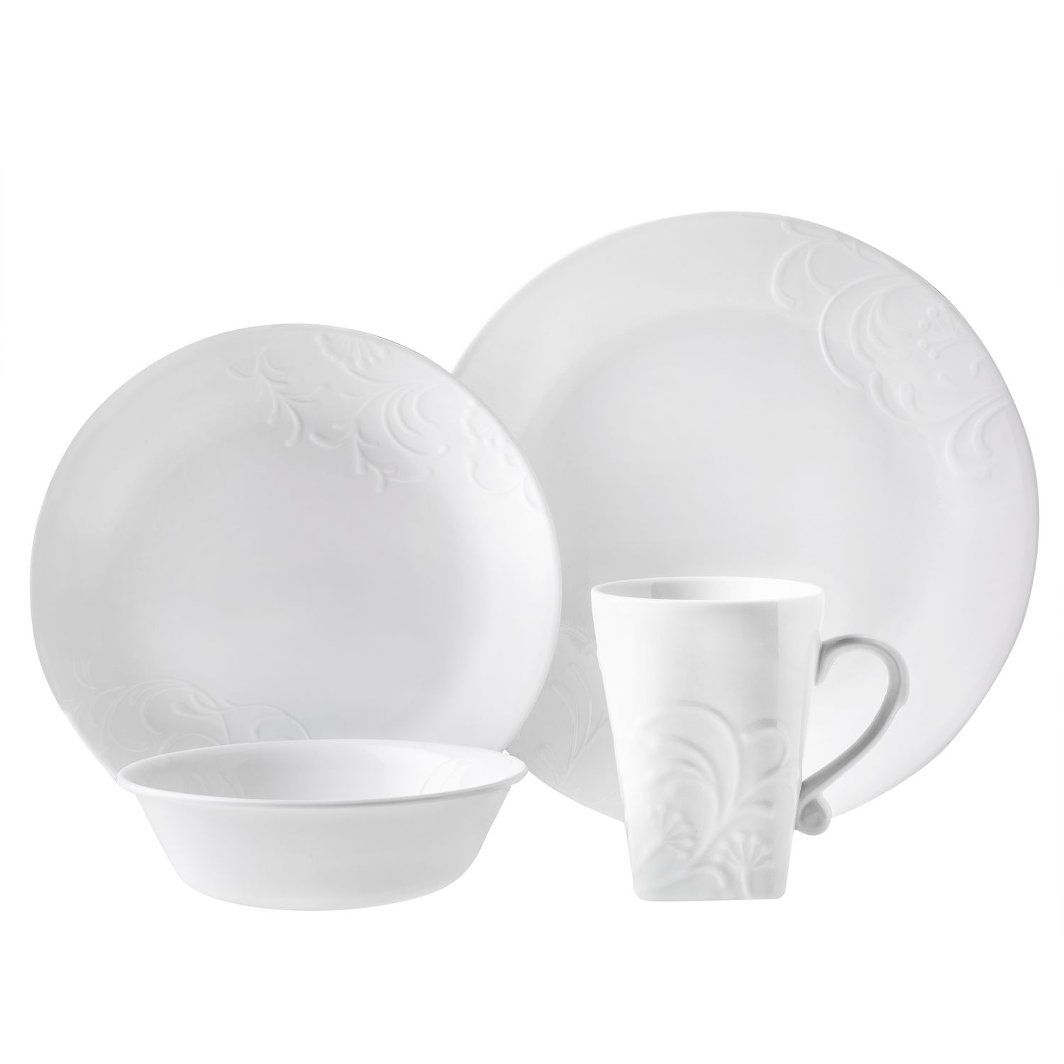Corelle Boutique Round Cherish Embossed 16 Pc Dinner Set-4