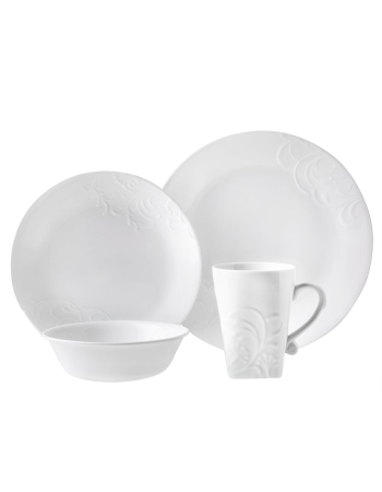 Corelle Boutique Round Cherish Embossed 16 Pc Dinner Set