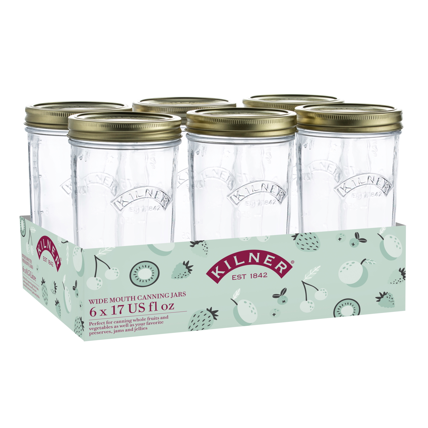 Kilner – Wide Mouth Preserve Jar 500ml Set of 6-3