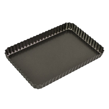 Bakemaster Non Stick Loose Base Fluted Rectangular Quiche Pan 31x21cm