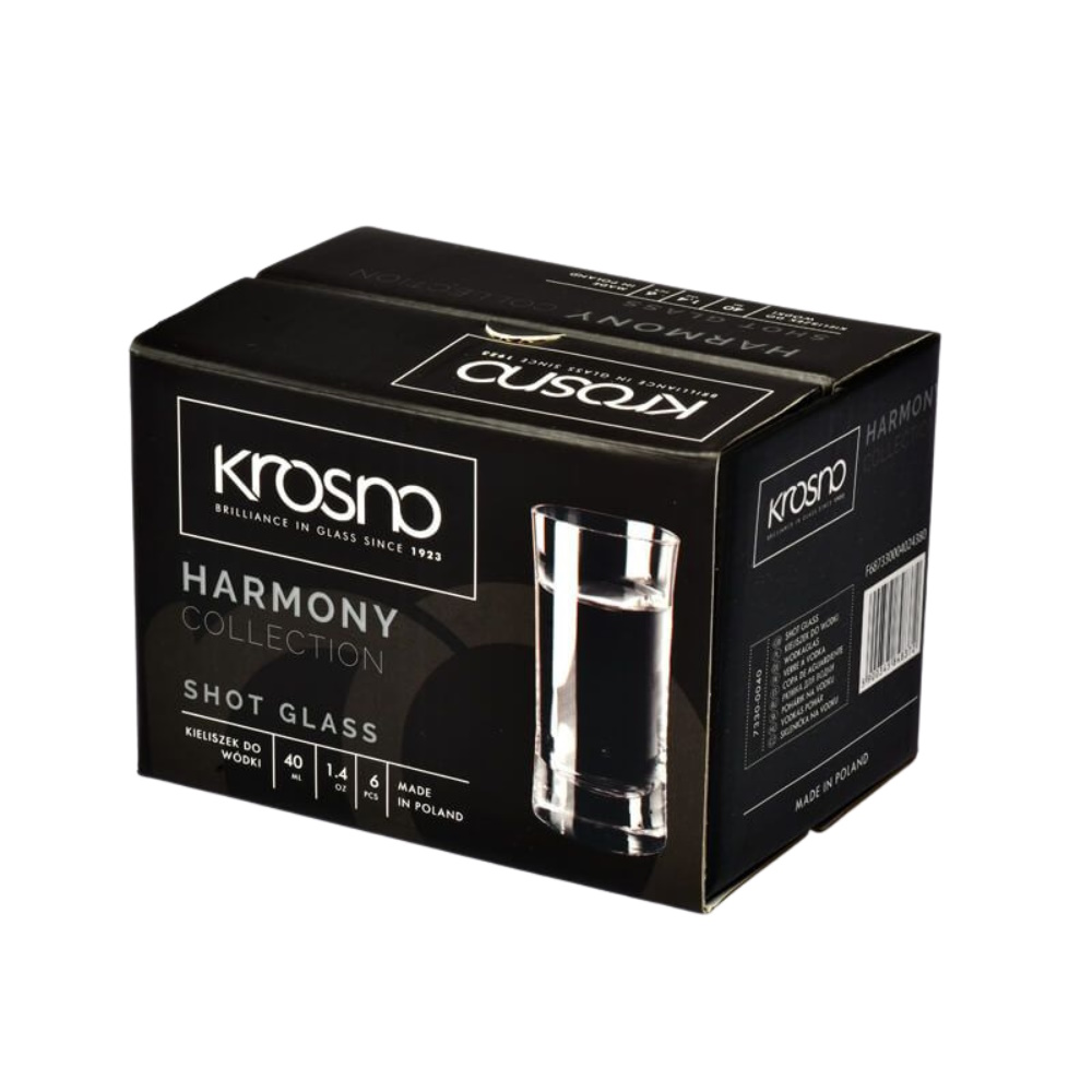 Krosno Harmony Shot Glass 40ML Set of 6 Gift Boxed-4
