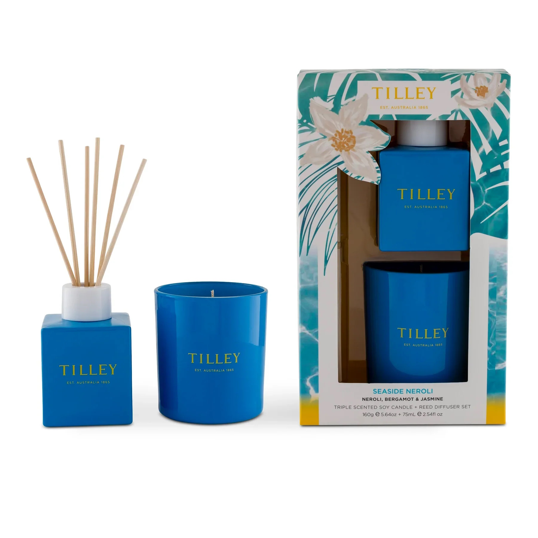 Tilley Seaside Neroli Candle Reed Diffuser Set-3