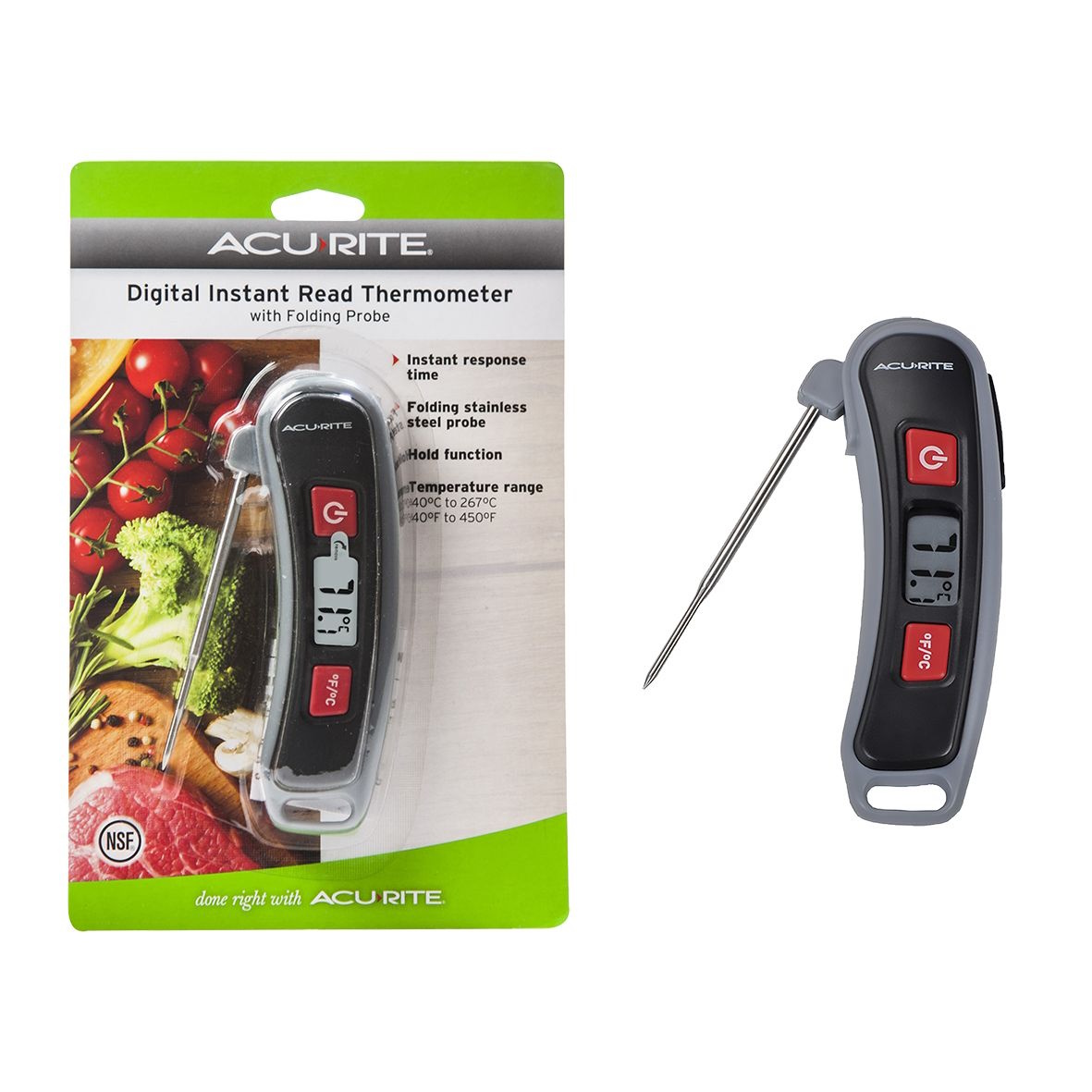 Acurite Digital Instant Read Thermometer W/ Folding Probe-1