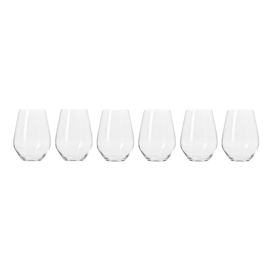 Krosno Harmony Stemless Wine Glass 540ML 6pc Gift Boxed