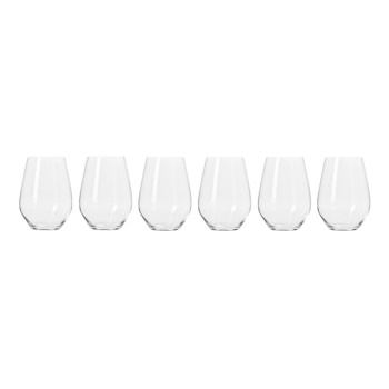 Krosno Harmony Stemless Wine Glass 540ML 6pc Gift Boxed