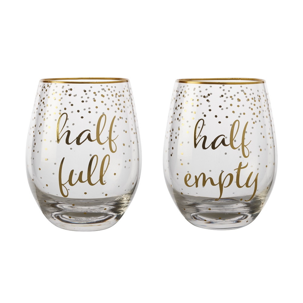 Maxwell & Williams Celebrations Stemless Glass 500ML Set of 2 Full Empty Gift Boxed-1