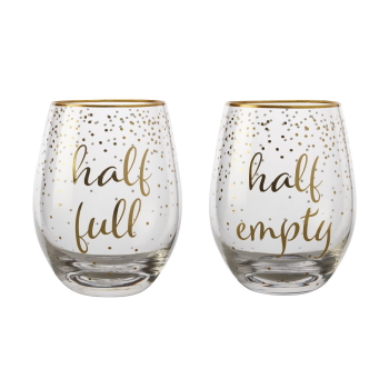 Maxwell & Williams Celebrations Stemless Glass 500ML Set of 2 Full Empty Gift Boxed