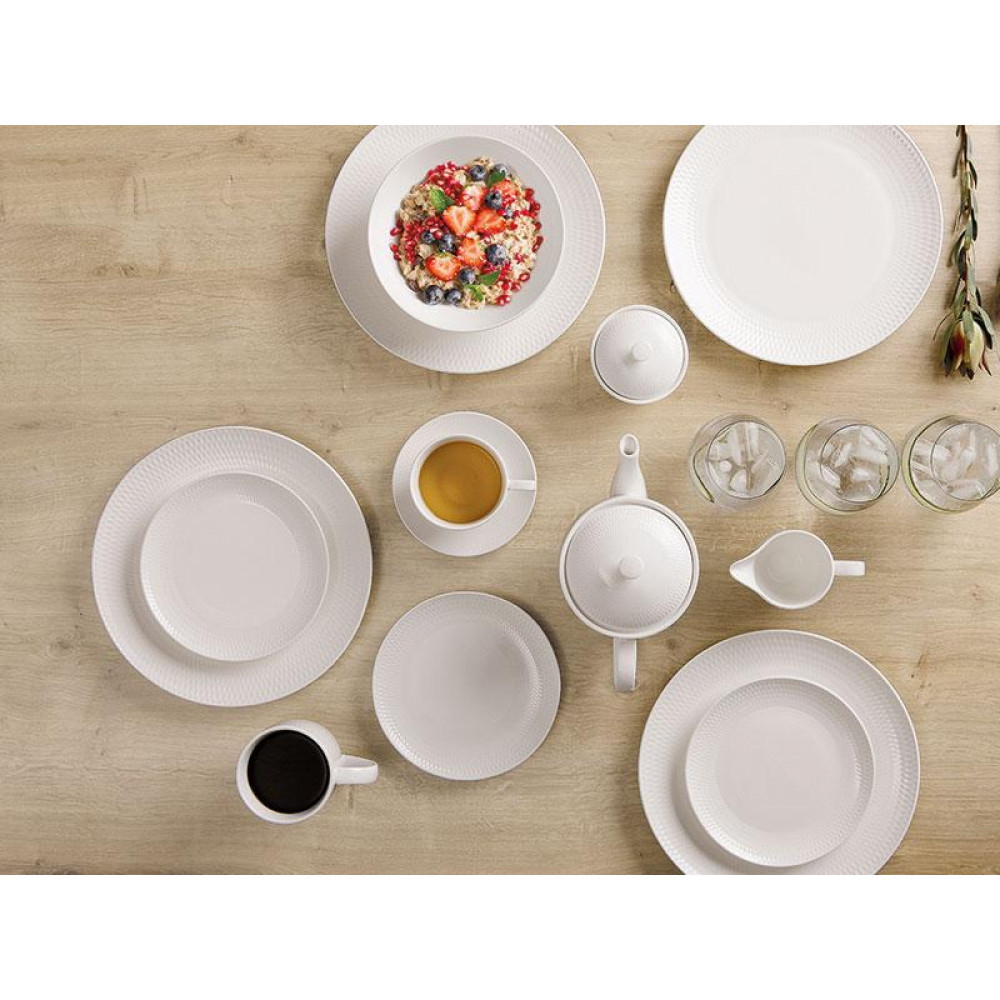 MW White Basics Diamonds Round Platter 36cm Gift Boxed-4