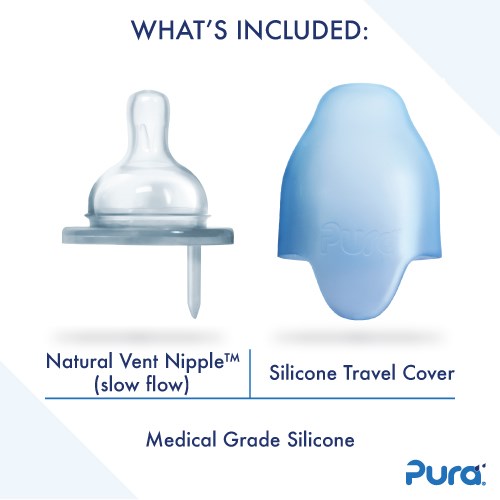 Pura Kiki 150ml Infant Bottle Slow Teat Aqua Sleeve-2