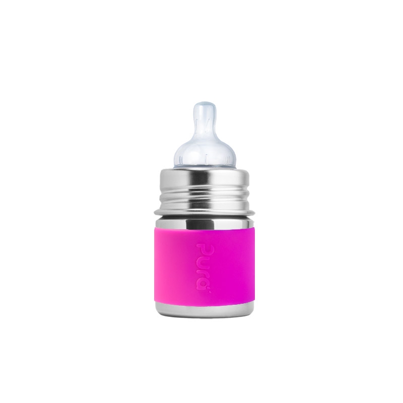 Pura Kiki 150ml Infant Bottle Slow Teat Pink Sleeve-1