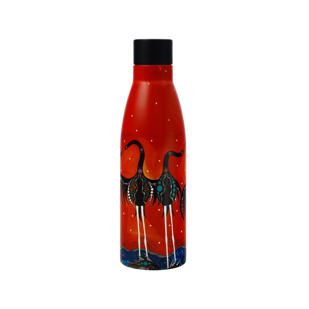 Maxwell & Williams Melanie Hava Jugaig-Bana-Wabu Double Wall Insulated Bottle 500ML Brolgas Symphon-1
