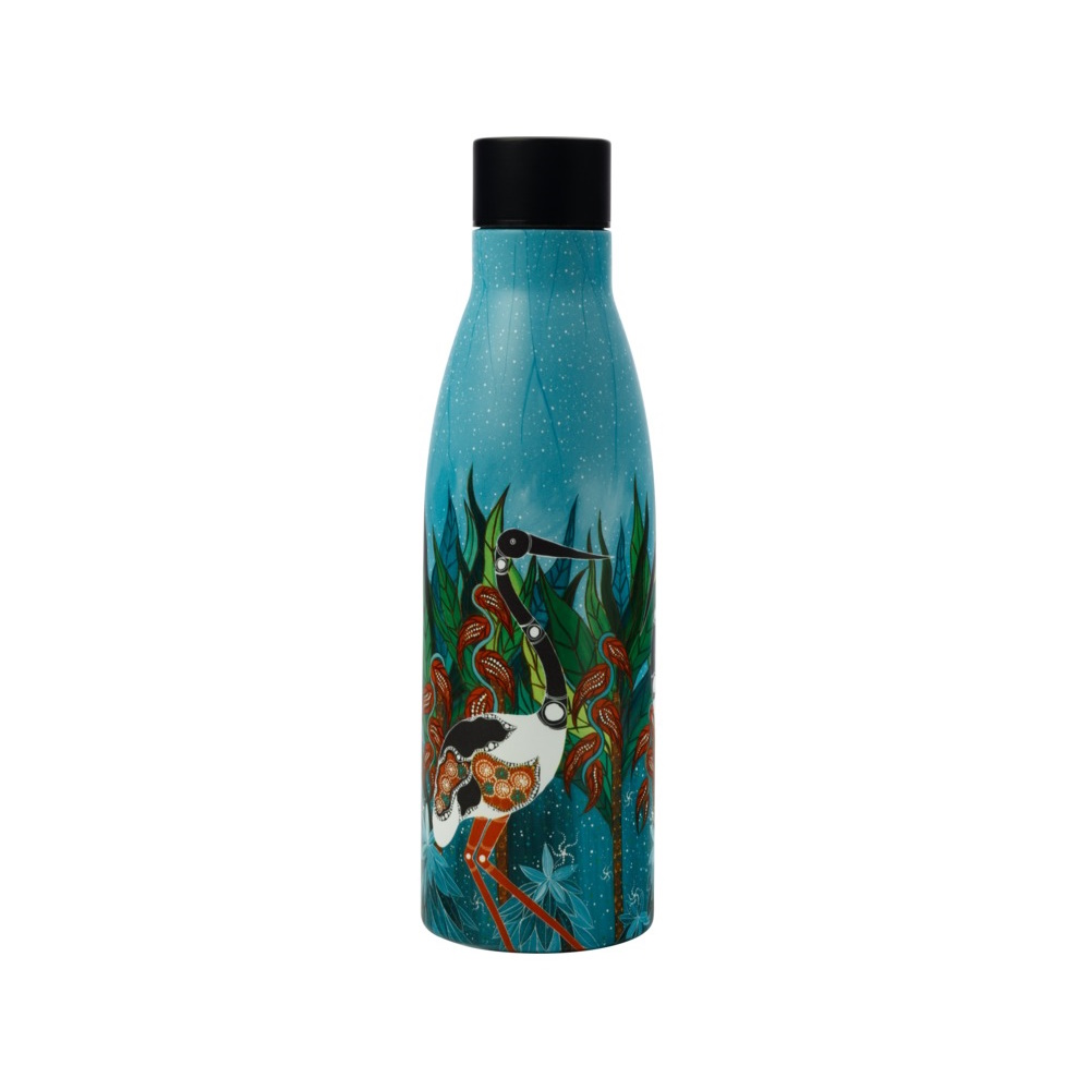 Maxwell & Williams Melanie Hava Jugaig-Bana-Wabu Double Wall Insulated Bottle 500ML Jabirus Blue-1