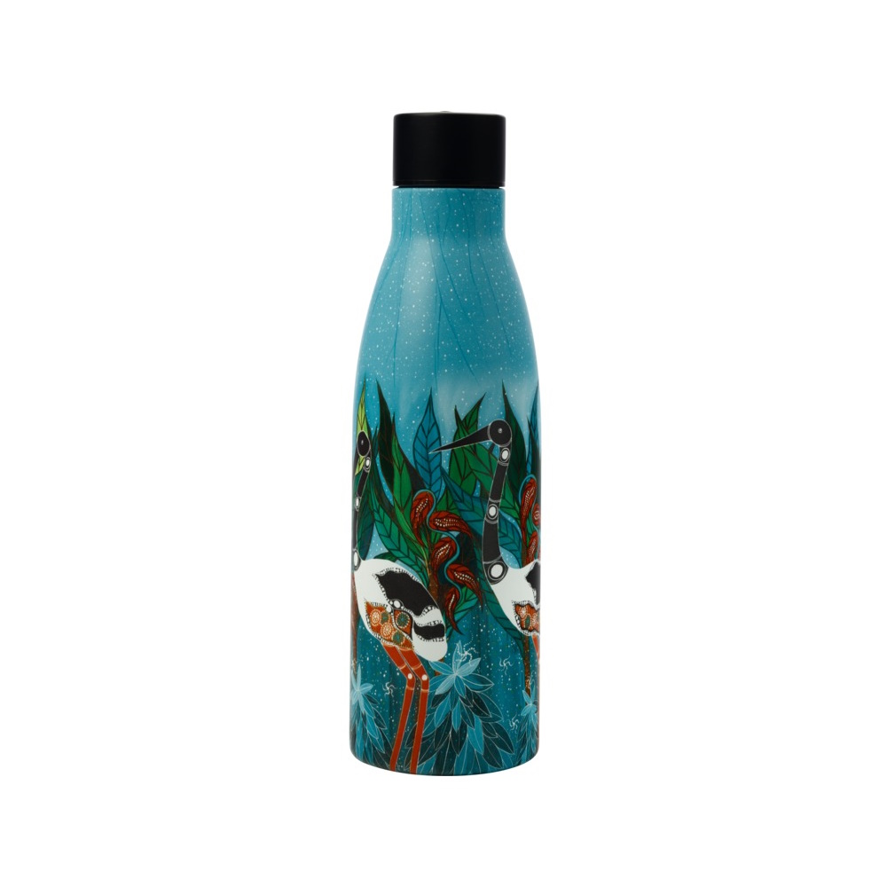 Maxwell & Williams Melanie Hava Jugaig-Bana-Wabu Double Wall Insulated Bottle 500ML Jabirus Blue-4