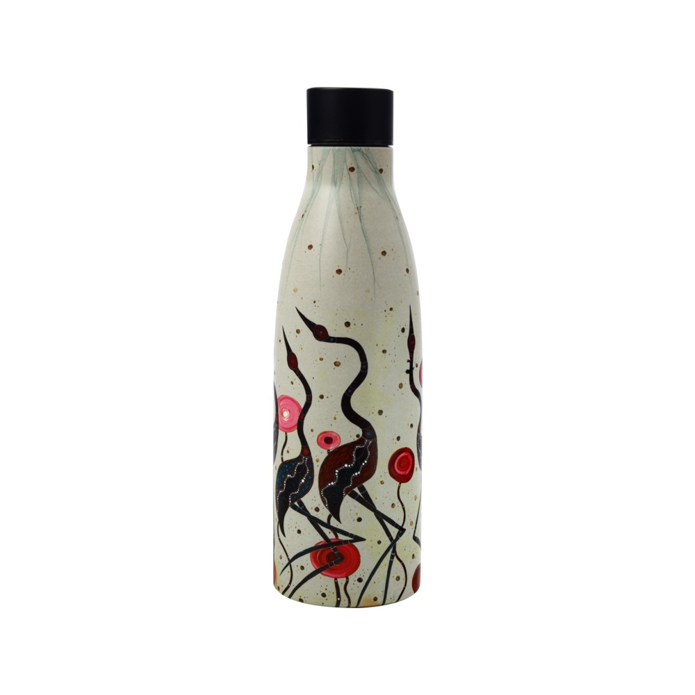 Maxwell & Williams Melanie Hava Jugaig-Bana-Wabu Double Wall Insulated Bottle 500ML Brolgas-2