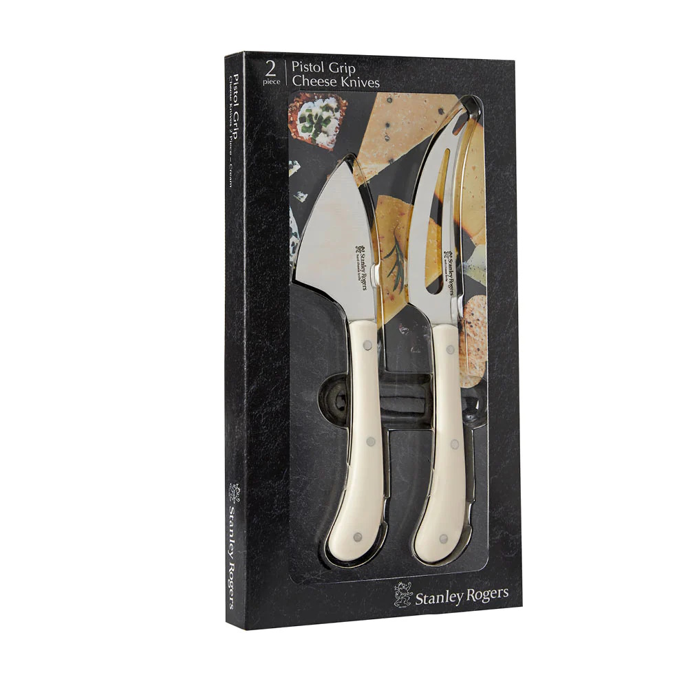 Stanley Rogers Pistol Grip 2-Piece Cheese Knife Set Cream-4