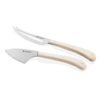 Stanley Rogers Pistol Grip 2-Piece Cheese Knife Set Cream