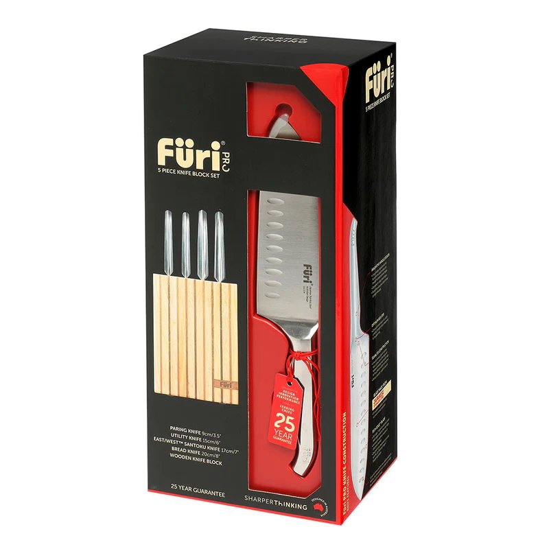 Furi Pro 5pc Wood Knife Block Set-3