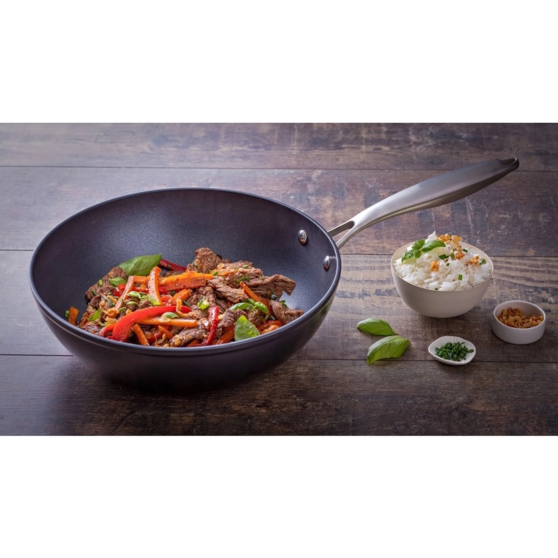 Pyrex Optima Induction Non-Stick Wok with Stainless Steel Handle - 28cm-2