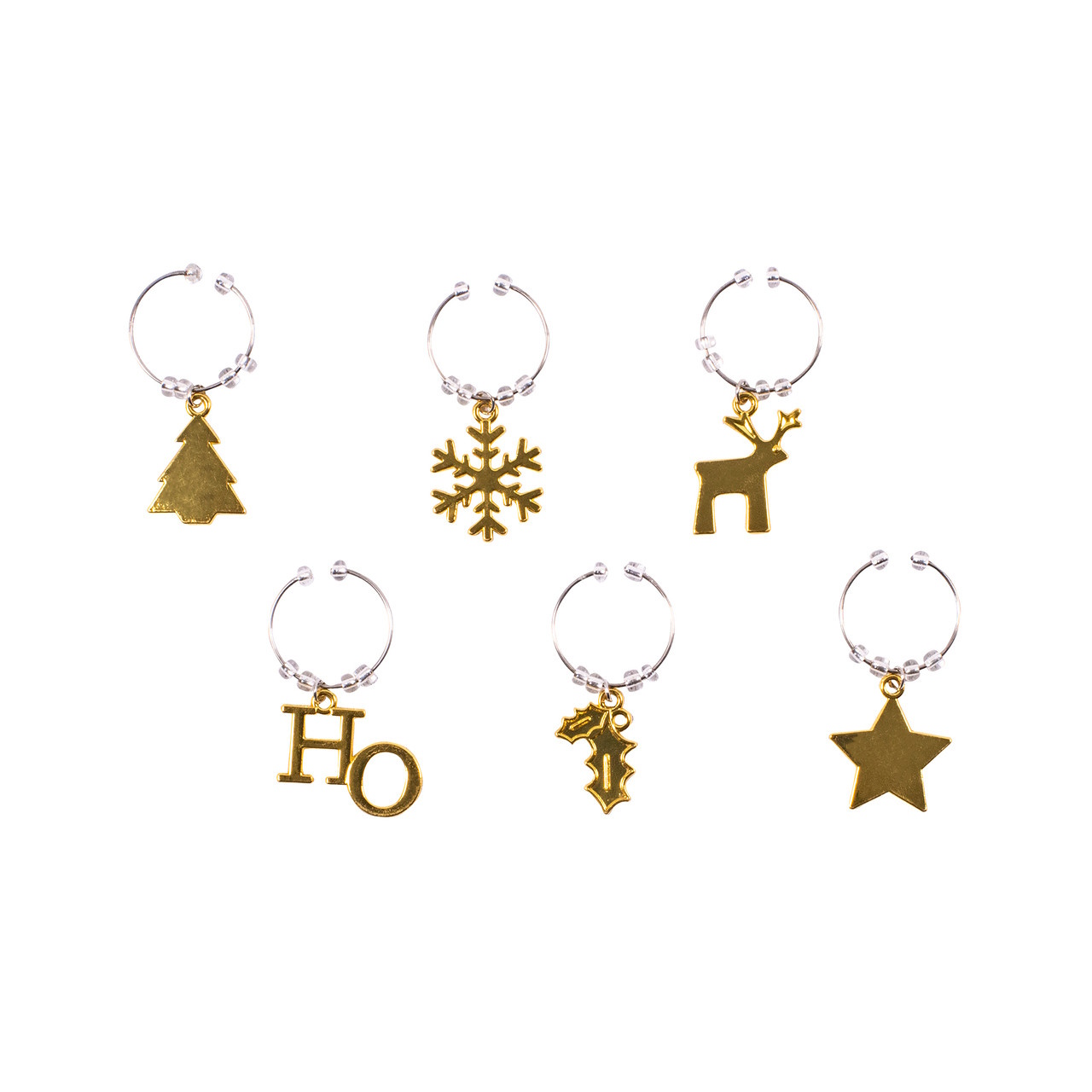 Avanti Wine Charms - Golden Christmas