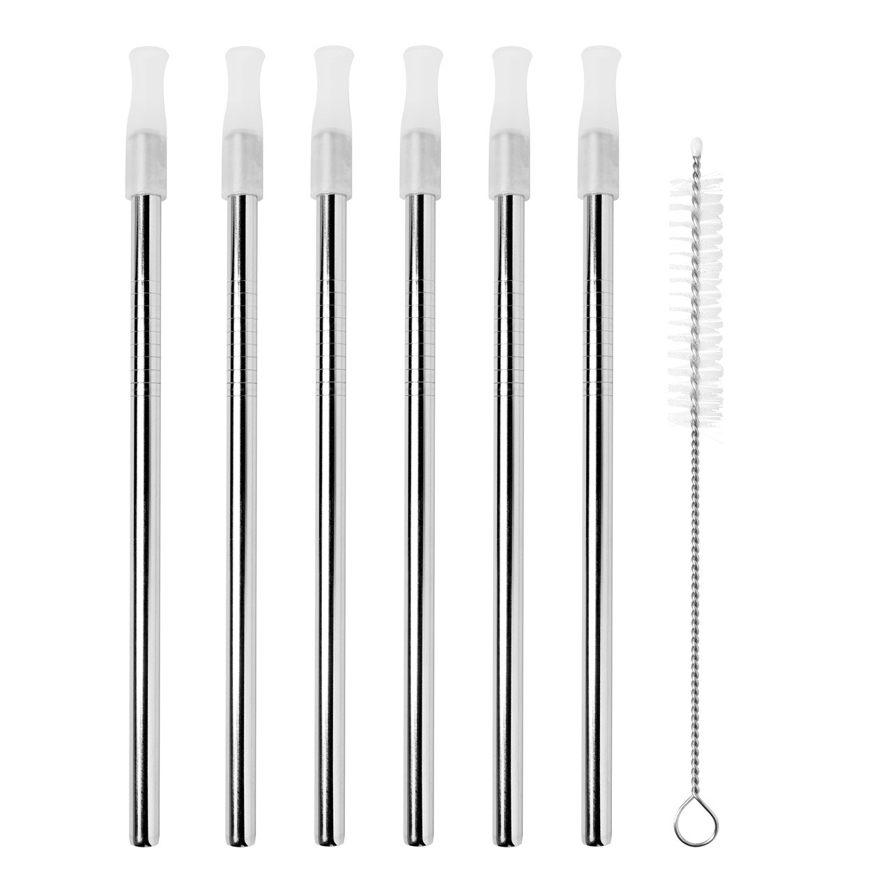 Avanti Cocktail Straws Set of 6 Stainless Steel-1