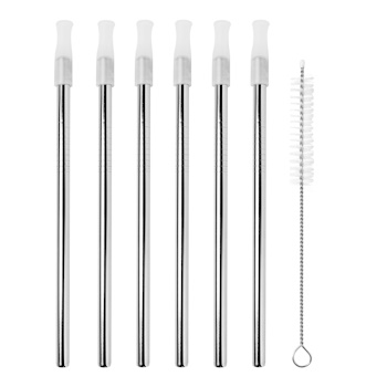 Avanti Cocktail Straws Set of 6 Stainless Steel