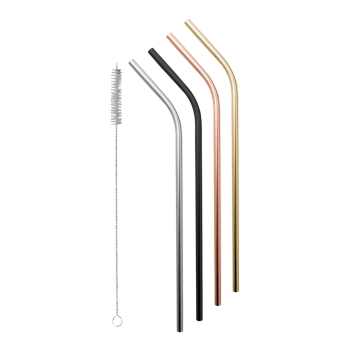 Avanti SS Straws Precious Metals Set of 4