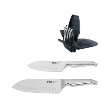 Furi Pro East West Santoku Knives & Diamond Fingers Set, 3 Piece