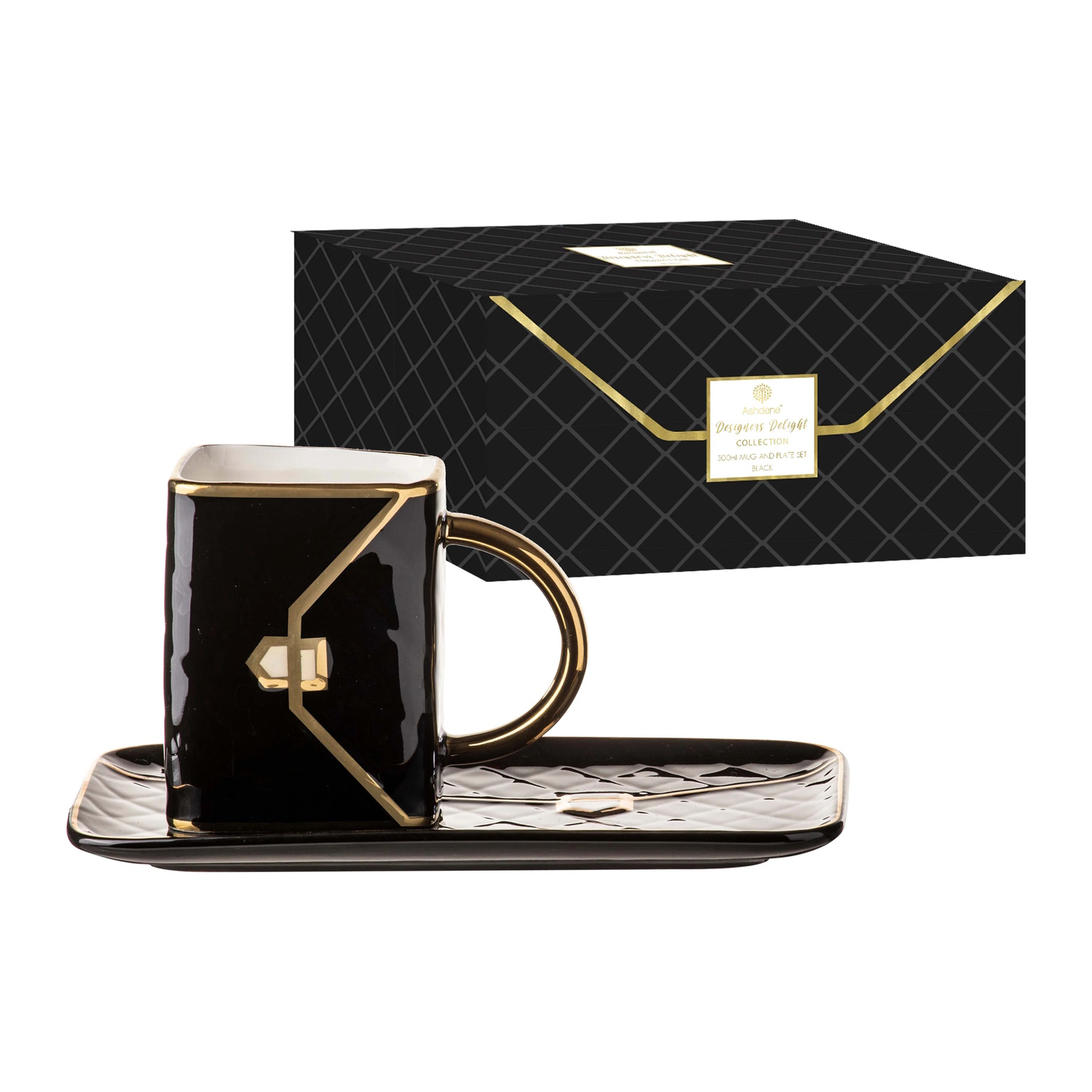 Ashdene Designers Delight Mug & Plate Set - Black-4
