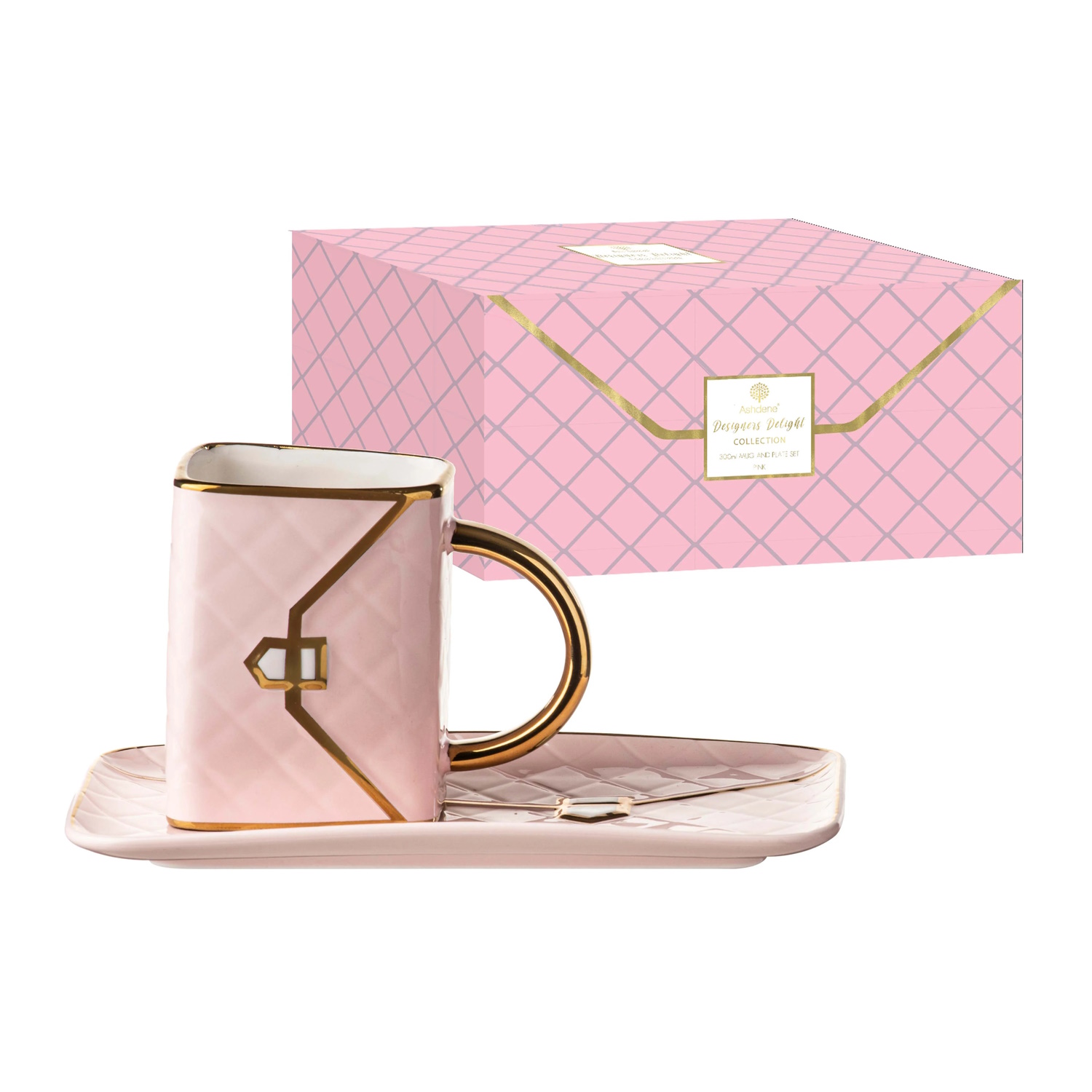 Ashdene Designers Delight Mug & Plate Set - Pale Pink-4