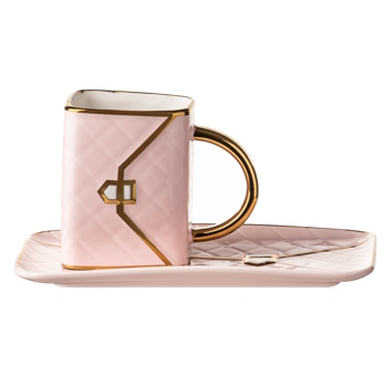 Ashdene Designers Delight Mug & Plate Set - Pale Pink