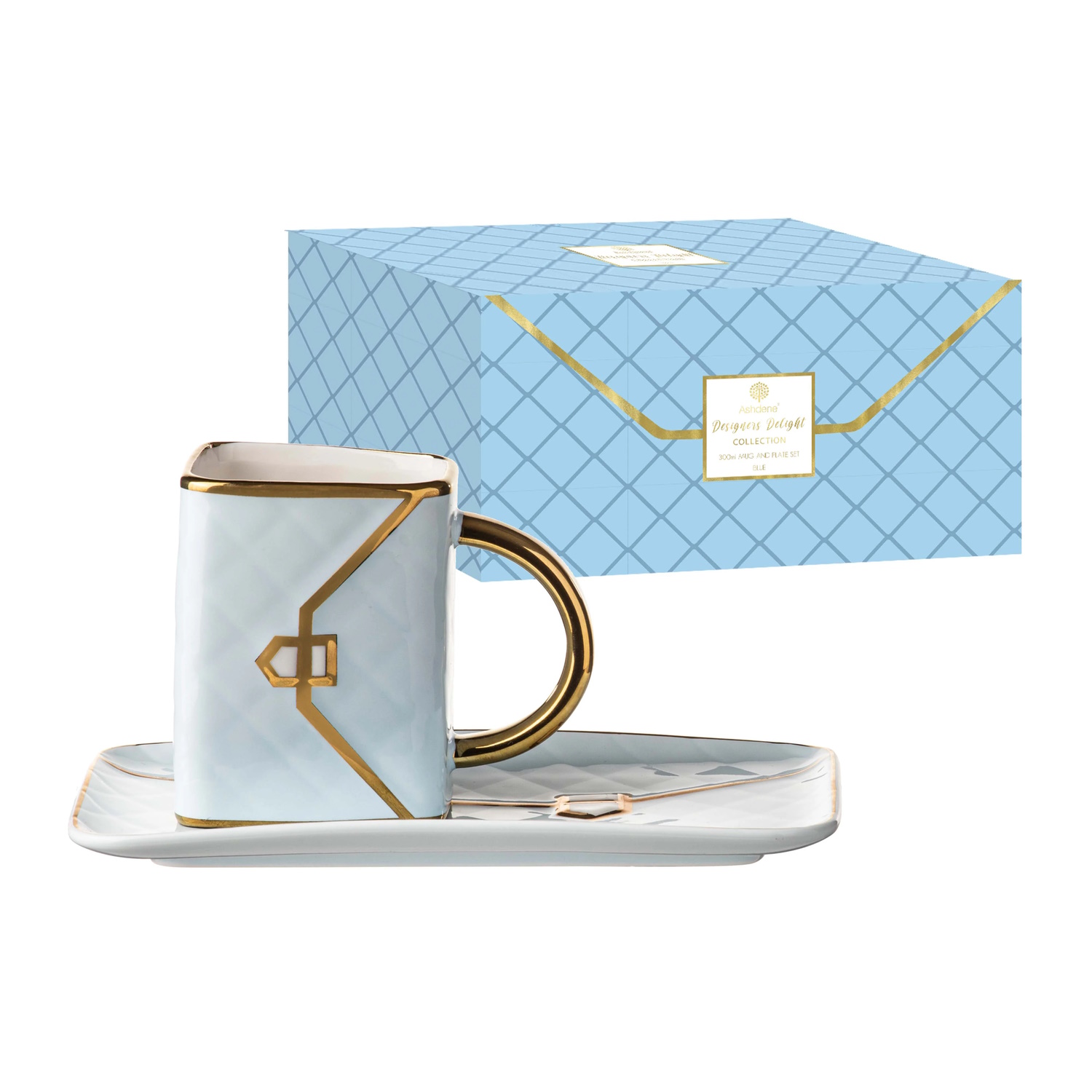 Ashdene Designers Delight Mug & Plate Set - Pale Blue-4