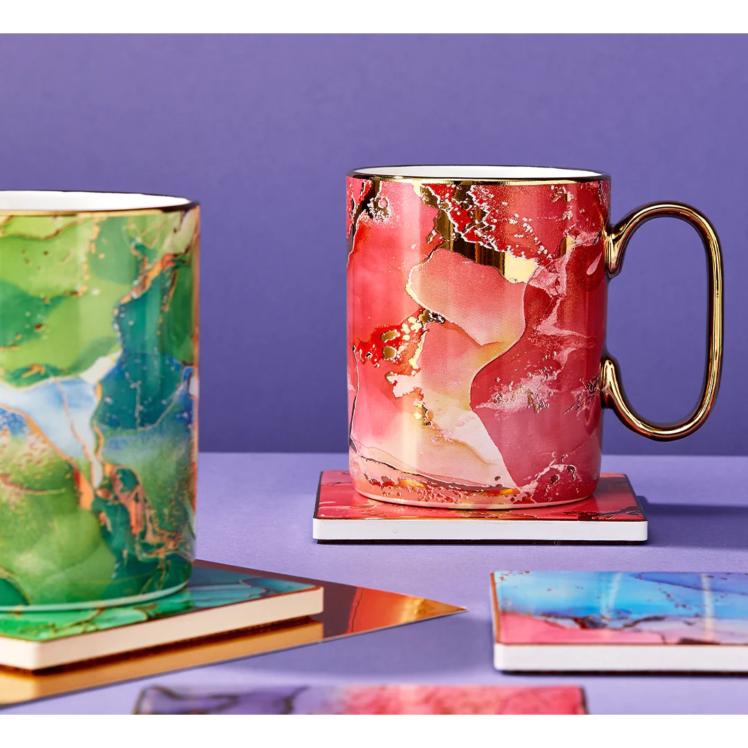 Ashdene Gemstones Mug & Coaster Set Rhodolite-2