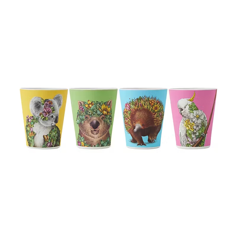 Marini Ferlazzo Wild Planet Bamboo Tumbler 275ML Set of 4 Assorted-2