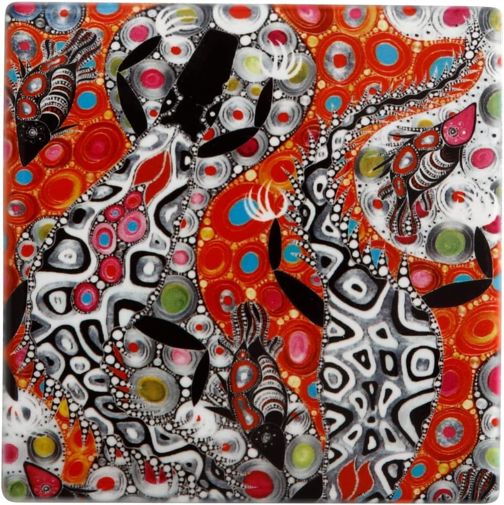 Maxwell Williams Melanie Hava Jugaig-Bana-Wabu Ceramic Square Coaster 10cm Crocodiles-1