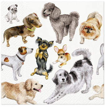 Paw Lunch Napkin 33cm Dogs Happiness