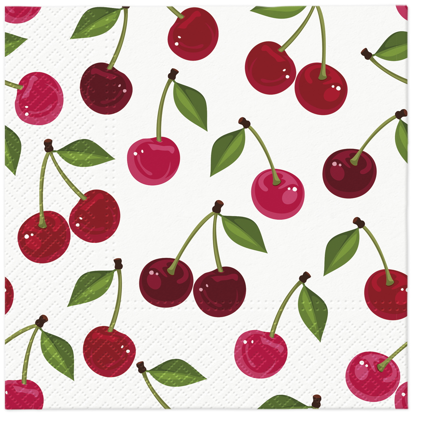 Paw Lunch Napkin 33cm Cherries Pattern