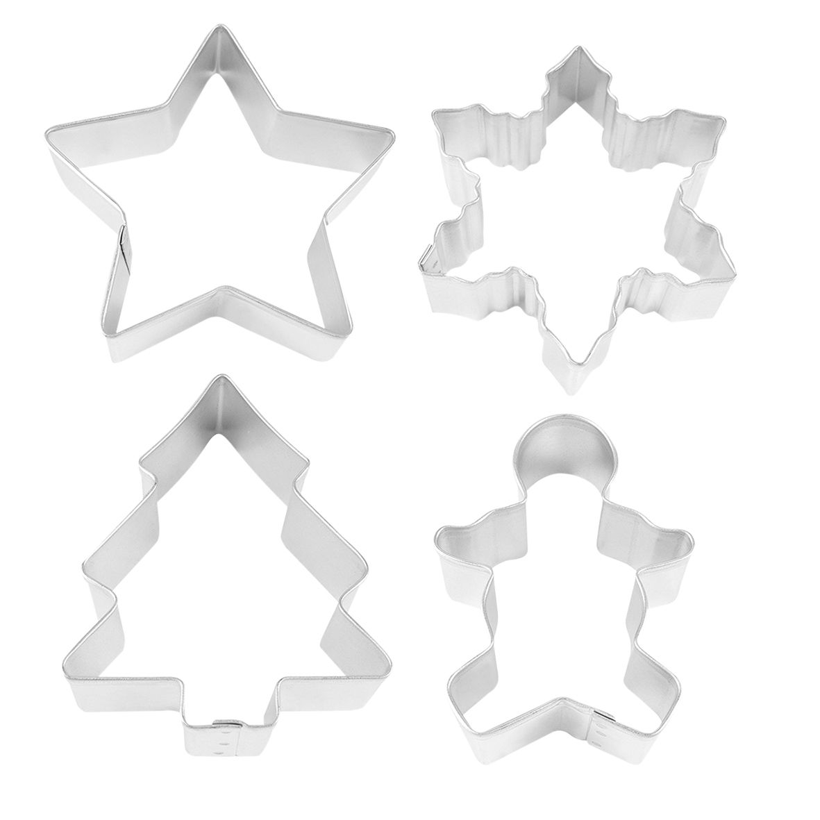 R&m Christmas Stainless Steel Cookie Cutter Set 4