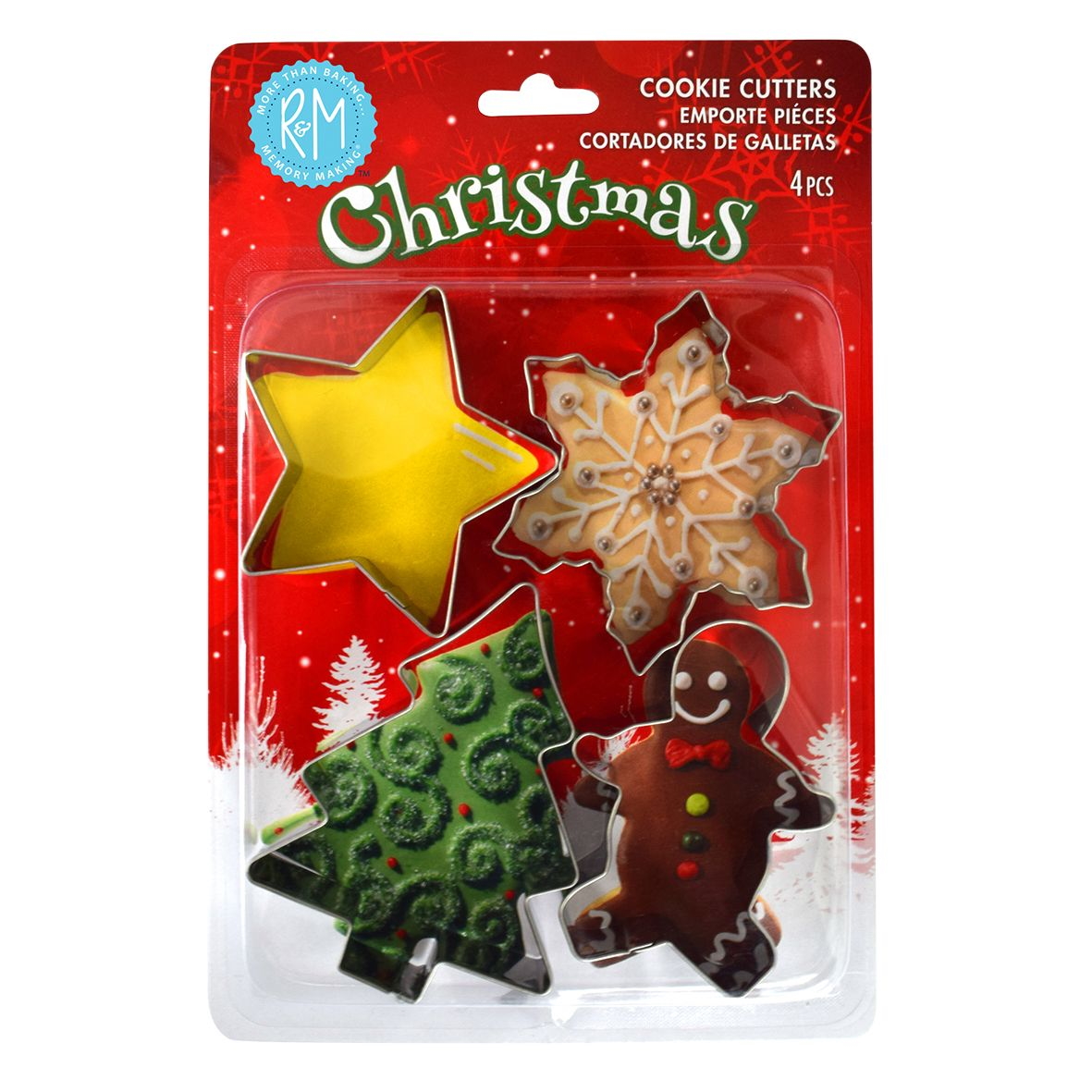 R&m Christmas Stainless Steel Cookie Cutter Set 4-3