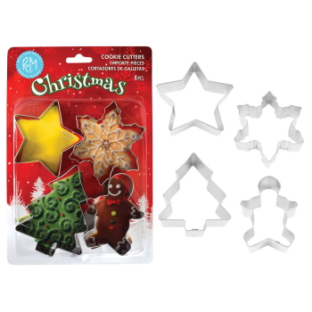 R&m Christmas Stainless Steel Cookie Cutter Set 4