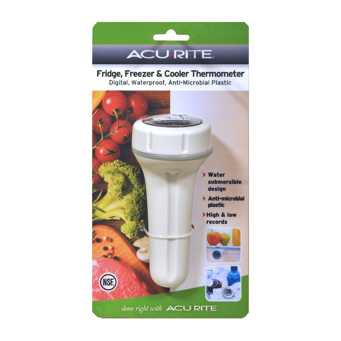 Acurite Digital Fridge, Freezer & Cooler Thermometer - White-3