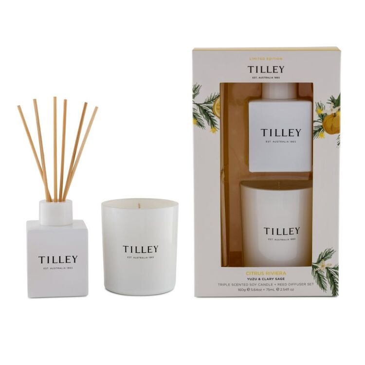 Tilley Citrus Riviera Candle & Reed Gift Set