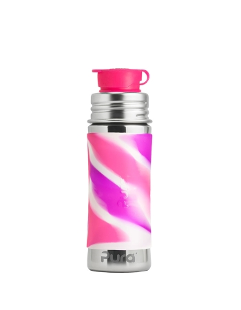 Pura Kiki 325ml Jr. Sport Bottle Pink Swirl Sleeve