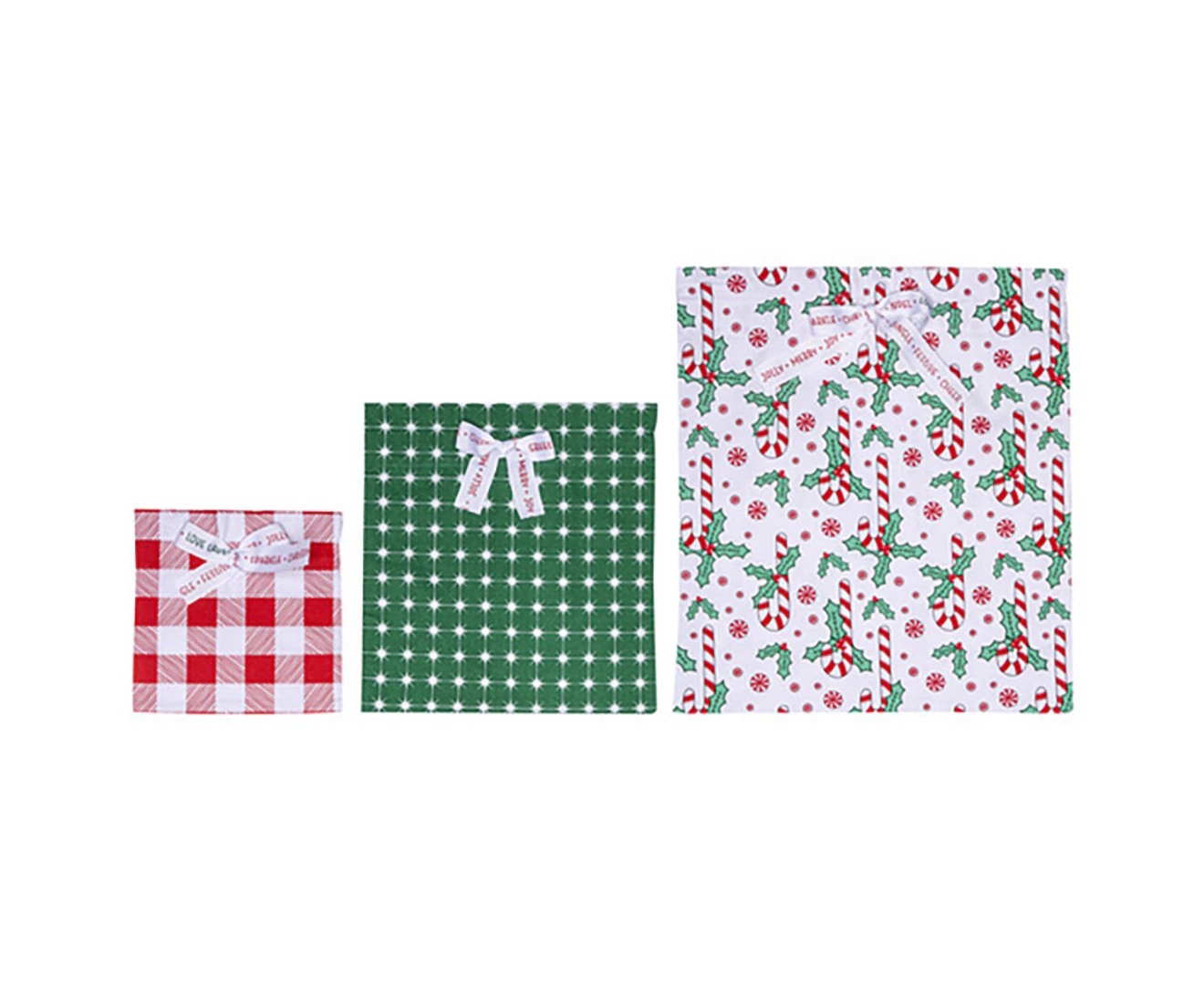 Ladelle Reusable Christmas Gift Bags - Set of 3-1