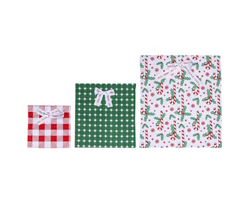 Ladelle Reusable Christmas Gift Bags - Set of 3