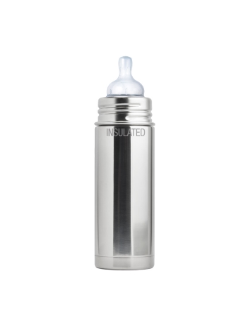 Pura Kiki 260ml Insulated Infant Bottle Medium Flow Teat Natural