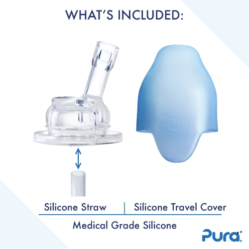Pura Kiki 260ml Insulated Straw Bottle Aqua Sleeve-2