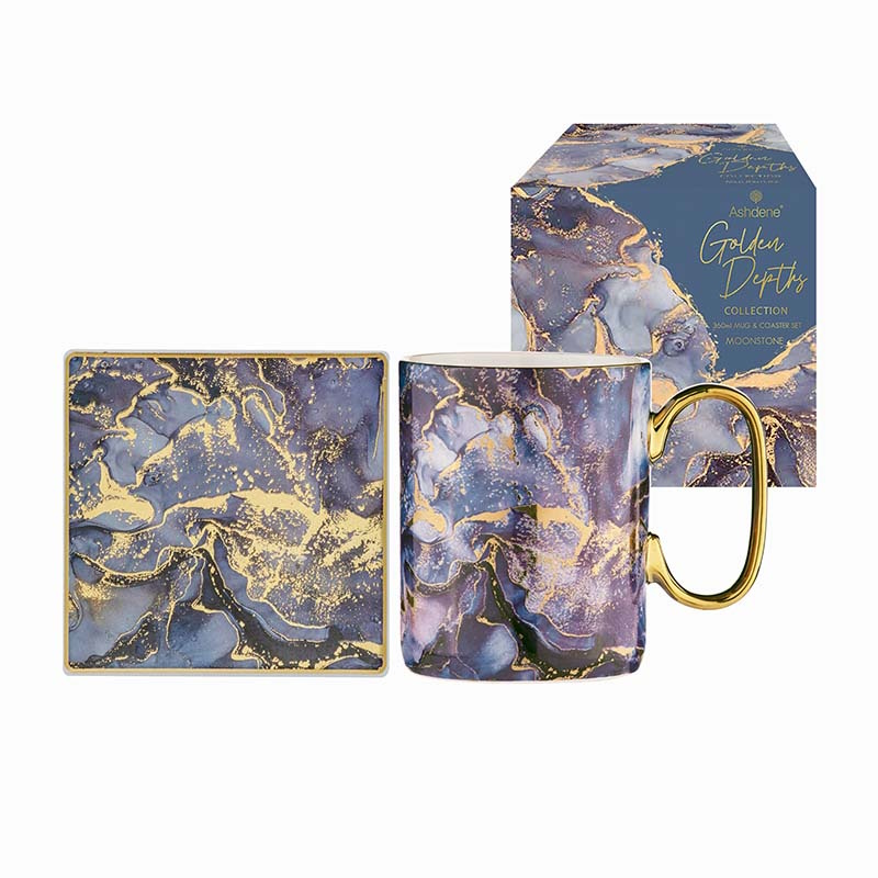 Ashdene Golden Depths Mug & Coaster Set - Moonstone