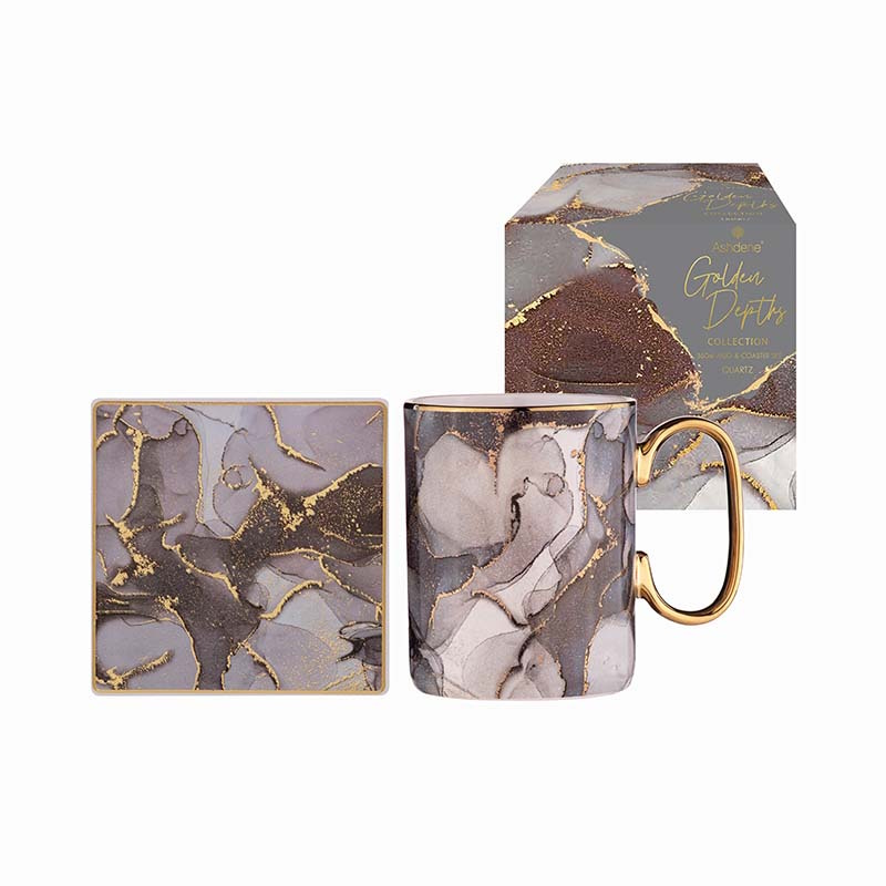 Ashdene Golden Depths Mug & Coaster Set - Quartz